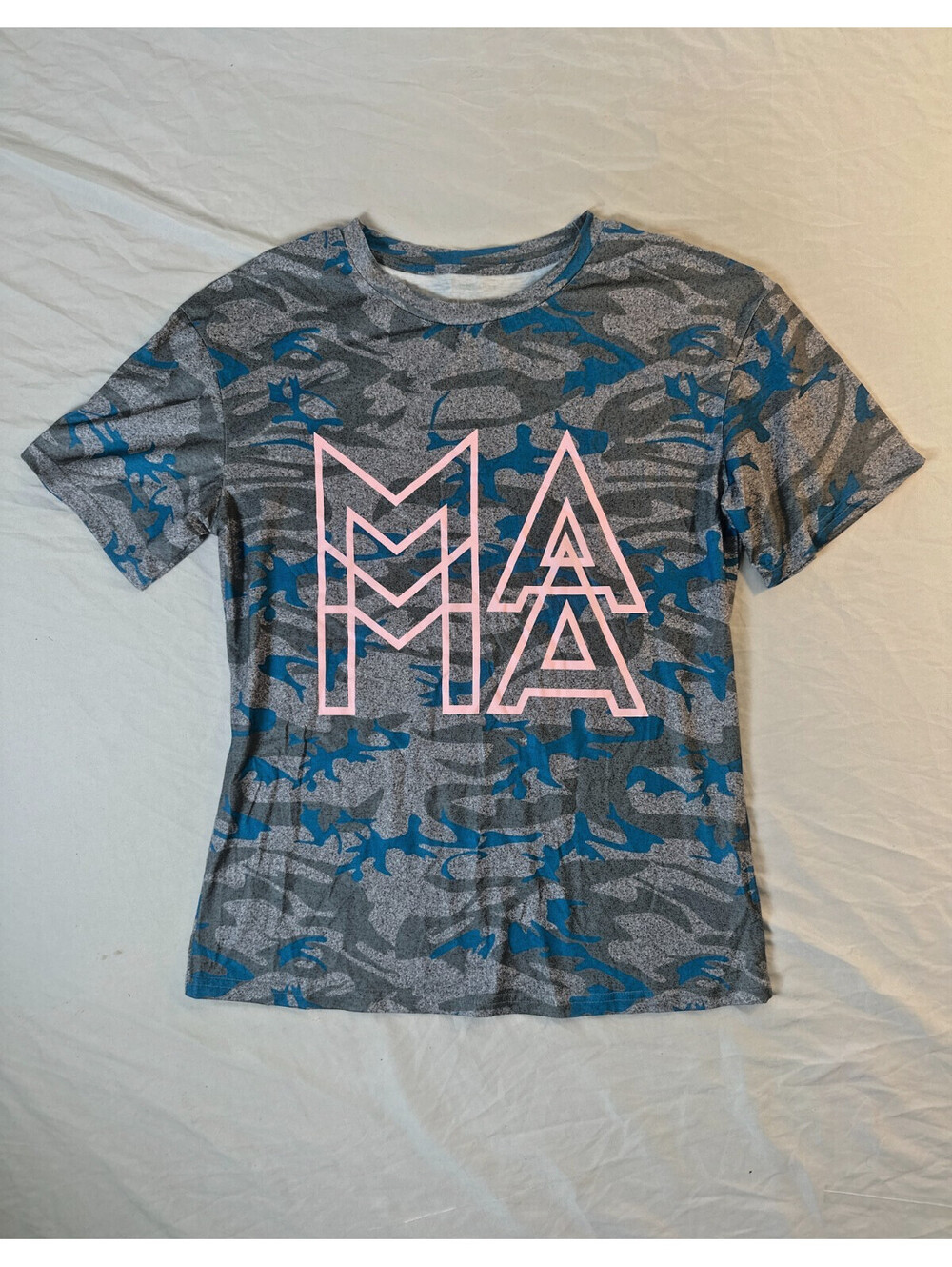 Women's "MaMa" Blue and Gray Camo T-Shirt - Super Soft - Size Small